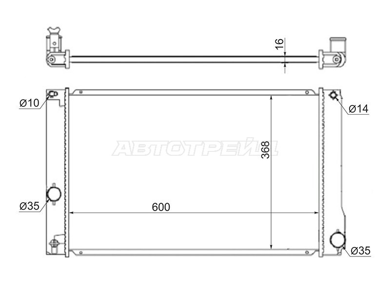 Радиатор Toyota Prius (ZVW30) 09-16  / Prius Alpha 11-21  / Lexus CT 11-17  / HS 09-18  / Toyota Prius PHV 12-16  / Sai 09-17 (SAT: TY0002-ZVW30)
