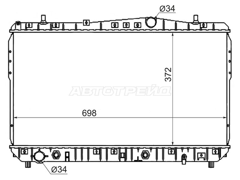 Радиатор Chevrolet Lacetti 04-13  / Tacuma 02-08  / Daewoo Gentra 13-15  / Nubira 99-03  / Ravon Gentra 15-  / Suzuki Forenza 03-08 (SAT: DW0004-1.4)