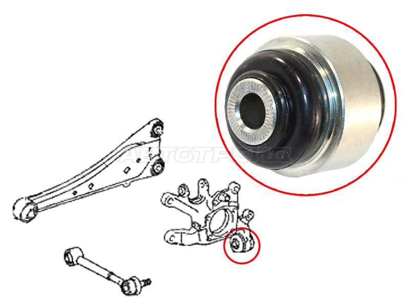 Сайлентблок плавающий задней цапфы TOYOTA AURIS /AVENSIS /BLADE /RAV4 05- /GEELY ATLAS (NL-3) 16- (SAT: ST-42304-42020U)