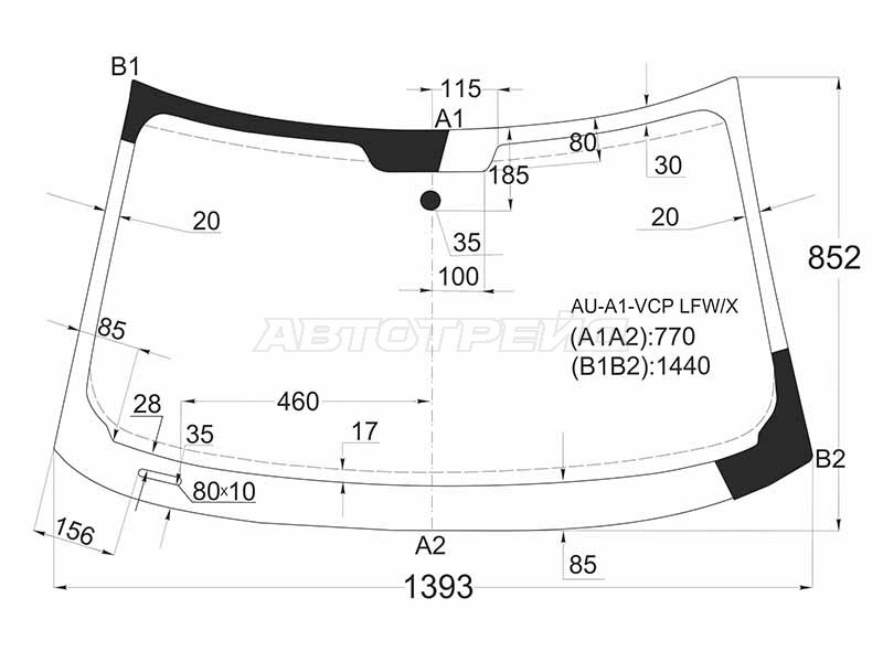 Стекло лобовое Audi A1 10-18 (XYG: AU-A1-VCP LFW/X)