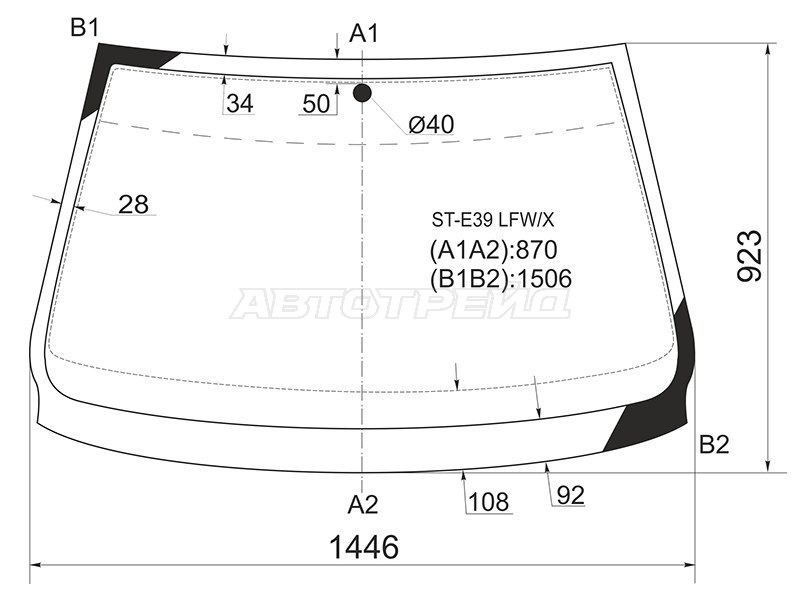 Стекло лобовое BMW 5-Series 95-04 (XYG: E39 LFW/X)