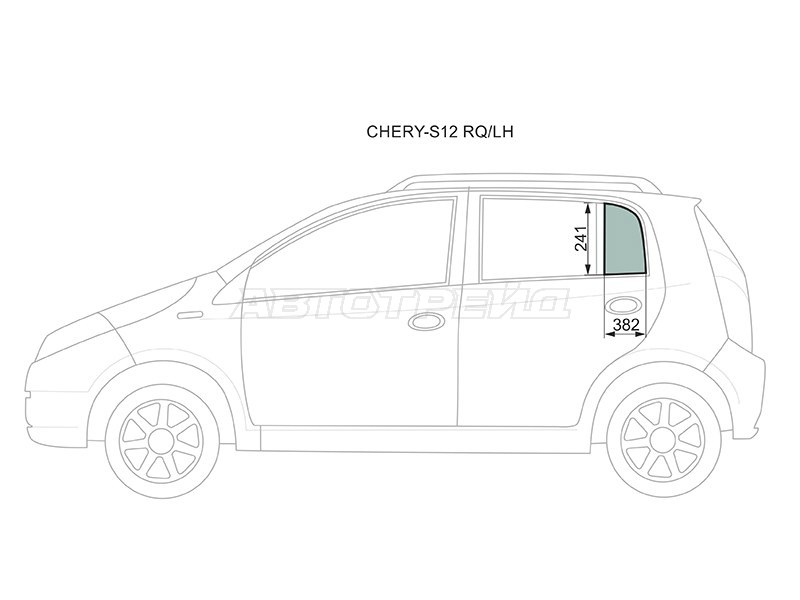 Стекло форточки (Цвет зеленый) Chery Kimo A1 08-15 (XYG: CHERY-S12 RQ/LH)
