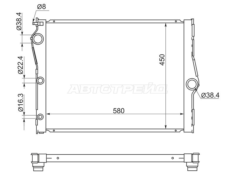 Радиатор BMW X5 06-18  / X6 08-20 (SAT: BW0010-07-D)