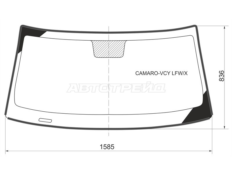 Стекло лобовое (Молдинг / 2D CPE) Chevrolet Camaro 09-16 (XYG: CAMARO-VCY LFW/X)