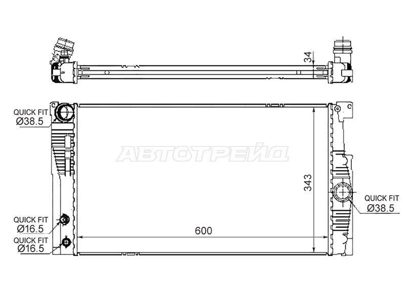 Радиатор BMW 5-Series 09-17  / 5-Series Gran Turismo 09-16 (SAT: BW0013-1)