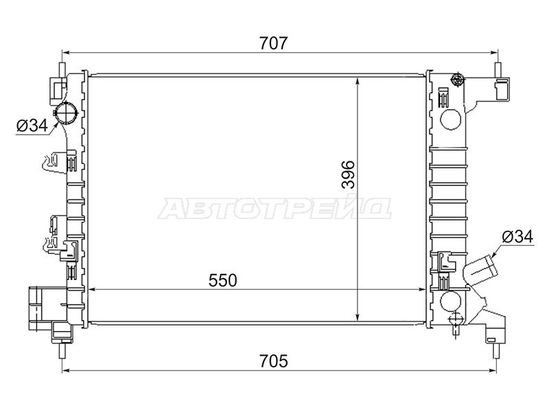 Радиатор Chevrolet Aveo 11-15 (SAT: SG-CV0011)