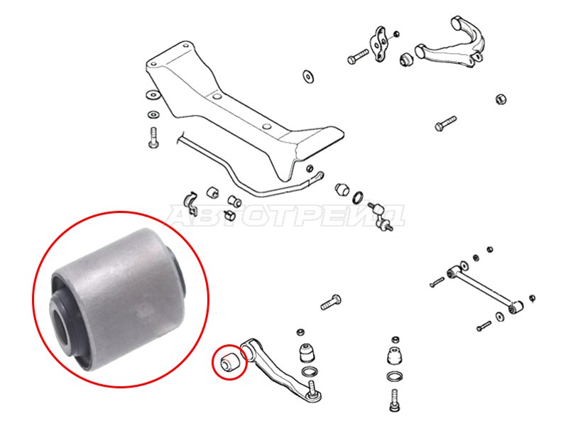Сайлентблок заднего нижнего поперечного рычага HYUNDAI SONATA (EF) 01-13 /KIA OPTIMA /MAGENTIS 01-05 (SAT: ST-55215-38000)