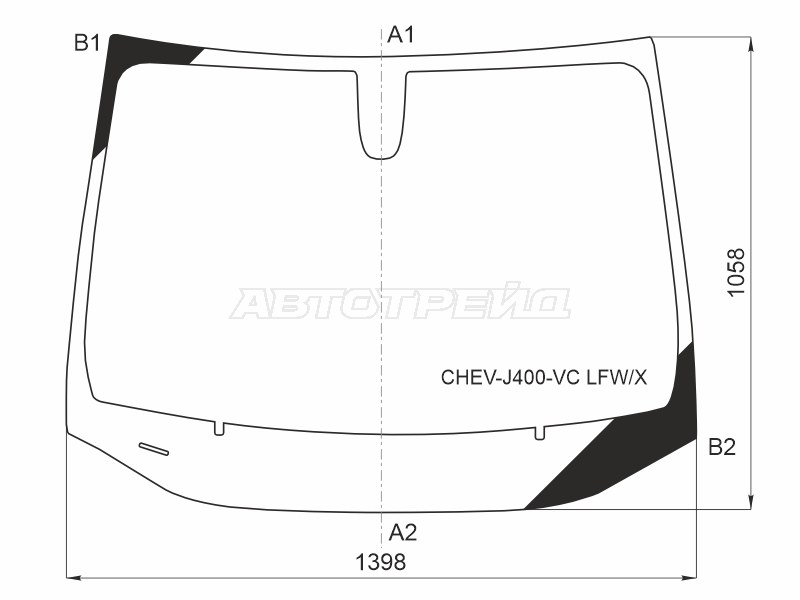 Стекло лобовое Chevrolet Cruze 15-19 (XYG: CHEV-J400-VC LFW/X)