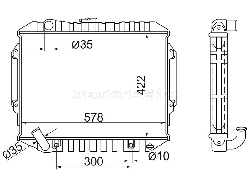 Радиатор Mitsubishi Pajero 91-00 (SAT: MC0006-V6-ATM-BR)