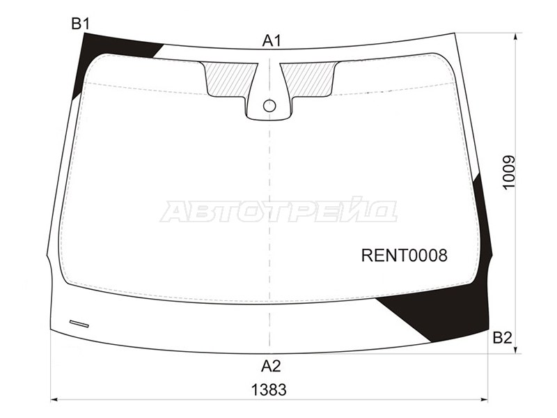 Стекло лобовое (Датчик дождя) Renault Fluence 09-17  / Megane 08-16 (KMK: RENT0008)