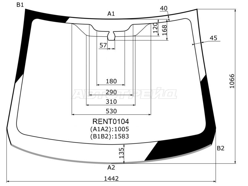 Стекло лобовое Renault Kaptur 16-20 (KMK: RENT0104)
