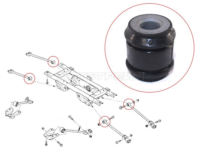 Сайлентблок задней поперечной тяги RENAULT DUSTER 10- (SAT: ST-8200839124-B)