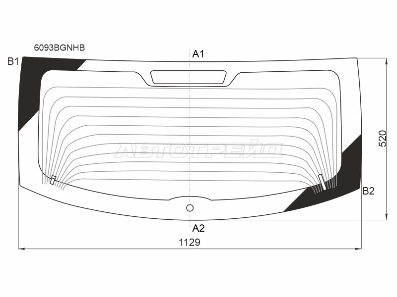 Стекло заднее (Цвет зеленый / Обогрев) Datsun mi-Do 14- (BOR: 6093BGNHB)