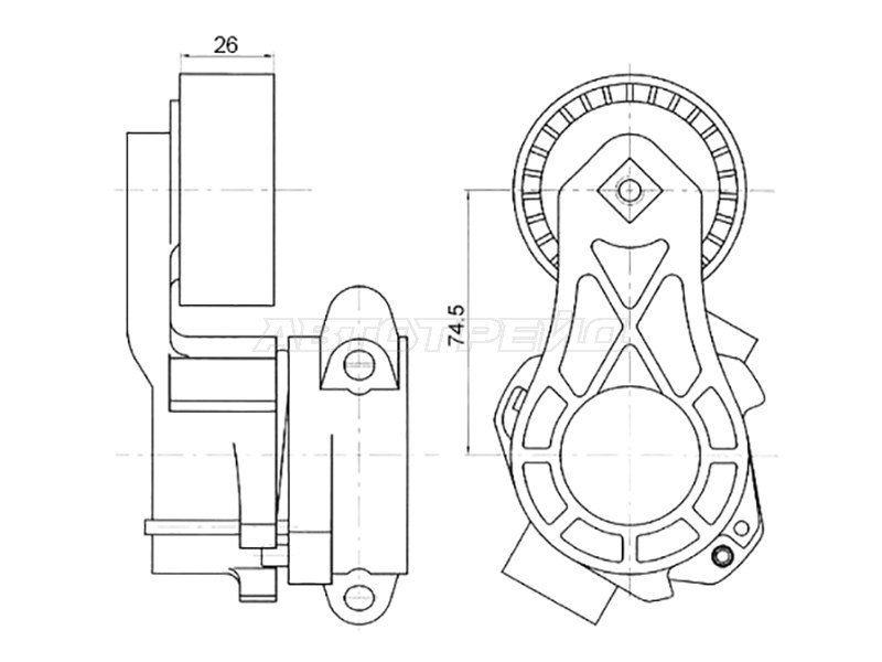 Натяжитель приводного ремня PEUGEOT BOXER /FIAT DUCATO /CITROEN JUMPER /FORD TOURNEO /TRANSIT 2,2 06- (SAT: ST-1611424780)