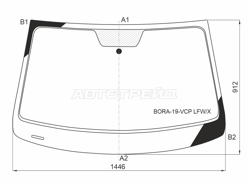 Стекло лобовое Volkswagen Bora 18- (XYG: BORA-19-VCP LFW/X)