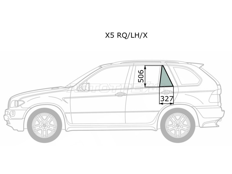 Стекло форточки (Цвет зеленый) BMW X5 99-06 (XYG: X5 RQ/LH/X)