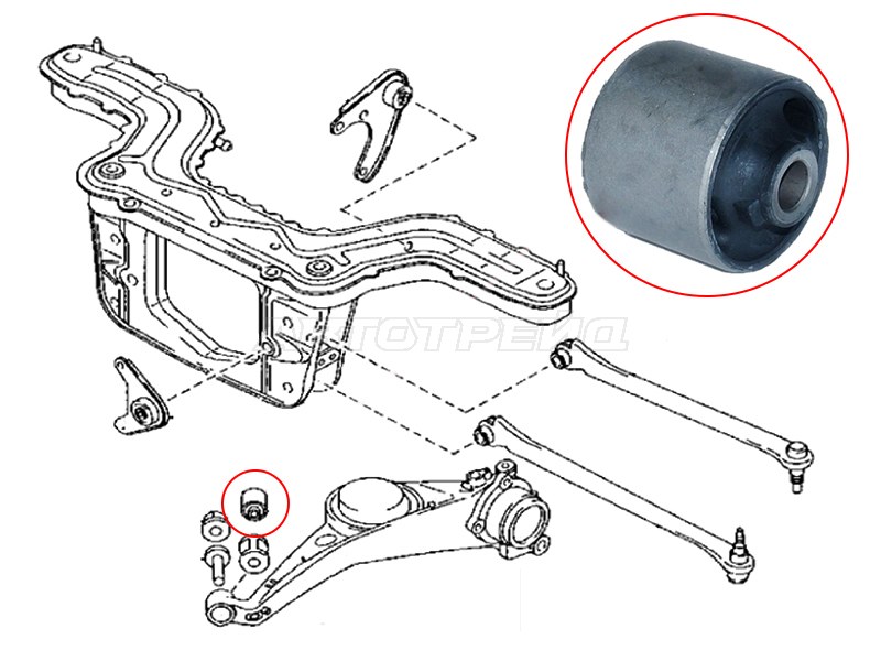 Сайлентблок заднего продольного рычага FORD ESCAPE 01-06 /ECOSPORT 14- / MAZDA TRIBUTE 01-11 (SAT: ST-E112-28-460)