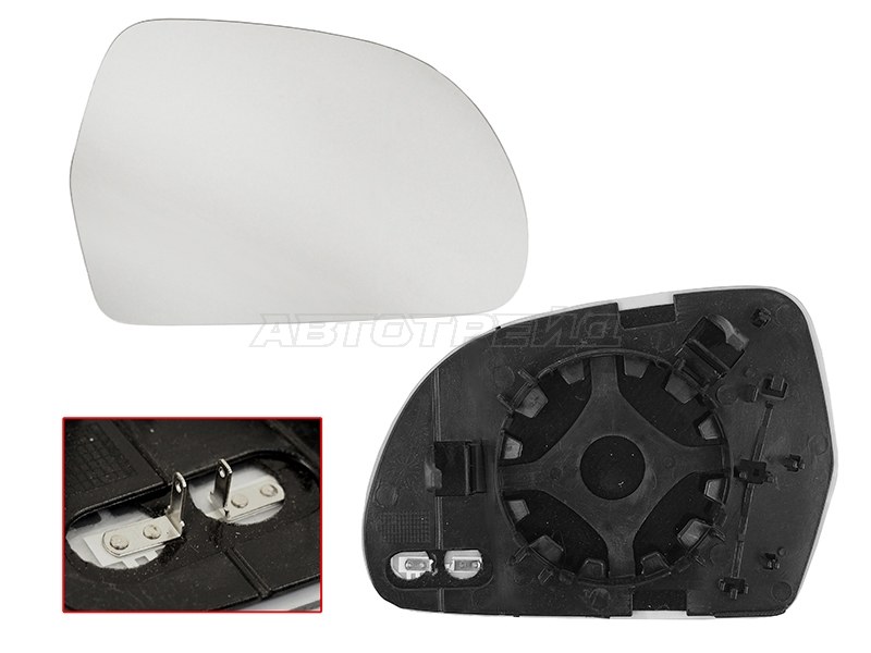 Полотно зеркала Audi A3 08-13  / A4 08-12  / A6 08-10  / A8 07-10  / Skoda Octavia 08-13  / Audi RS6 08-10  / Skoda Superb 08-13 (Справа / Обогрев / сферическое) (SAT: ST-SD26-940G-1)