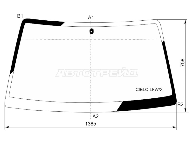 Стекло лобовое Daewoo Nexia 94-16  / LeMans 86-93 (XYG: CIELO LFW/X)