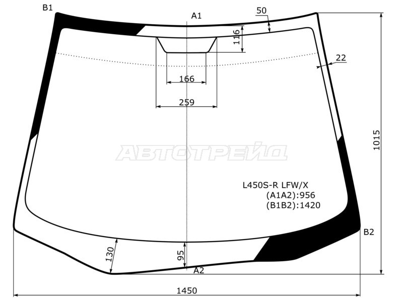 Стекло лобовое Daihatsu Sonica 06-09 (XYG: L450S-R LFW/X)
