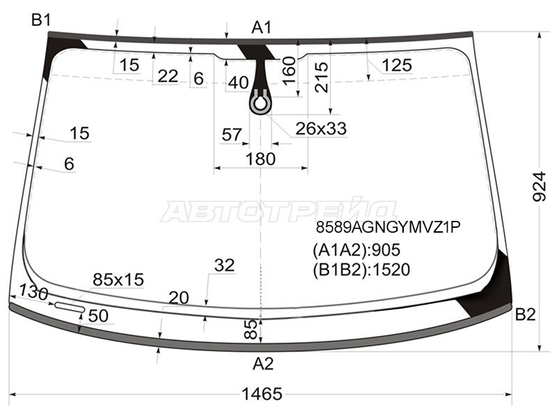 Стекло лобовое (Датчик дождя / Молдинг) Audi A4 08-12  / S4 08-11 (FUYAO: 8589AGNGYMVZ1P)
