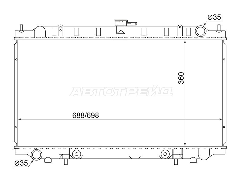 Радиатор Nissan AD 99-02  / Primera 95-02  / Sunny 98-04  / Wingroad 99-05 (SAT: SG-NS0003-14)