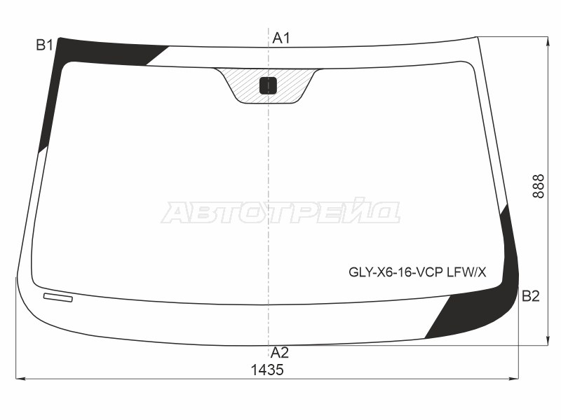 Стекло лобовое (NEW) Geely Emgrand X7 16-  / Livan X6 Pro 23- (XYG: GLY-X6-16-VCP LFW/X)
