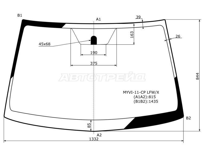 Стекло лобовое Toyota Passo 10-16 (XYG: MYVI-11-CP LFW/X)