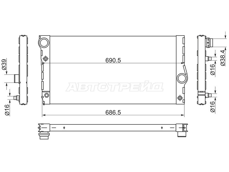 Радиатор BMW 5-Series 09-17  / 7-Series 08-15 (SAT: BW0013)