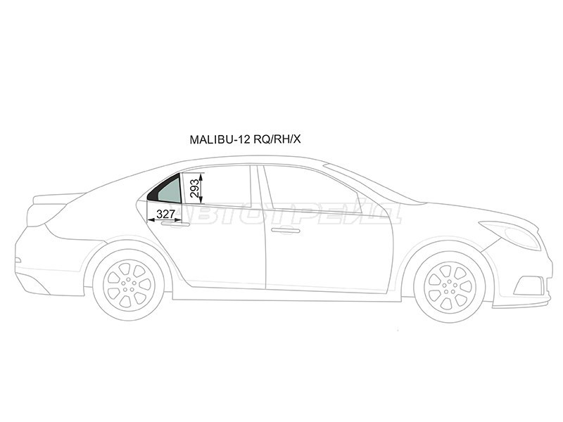 Стекло форточки (Цвет зеленый) Chevrolet Malibu 12-15 (XYG: MALIBU-12 RQ/RH/X)