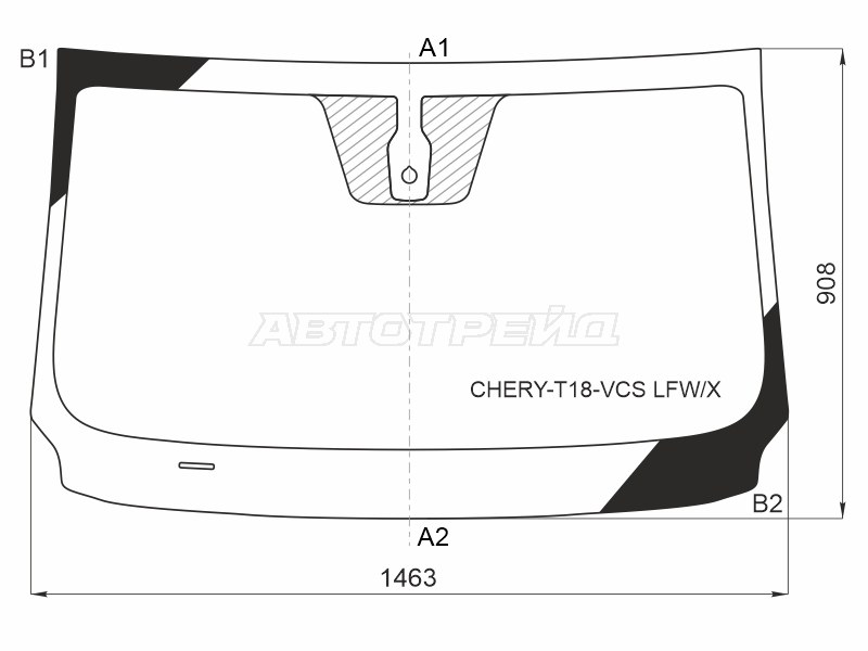 Стекло лобовое (Датчик дождя) Chery Tiggo 4 17-23  / Tiggo 4 Pro 20-  / Tiggo 7 Pro 19-  / Tiggo 8 19-22  / Kaiyi X3 Pro 21-  / Xcite X-Cross 7 24- (XYG: CHERY-T18-VCS LFW/X)