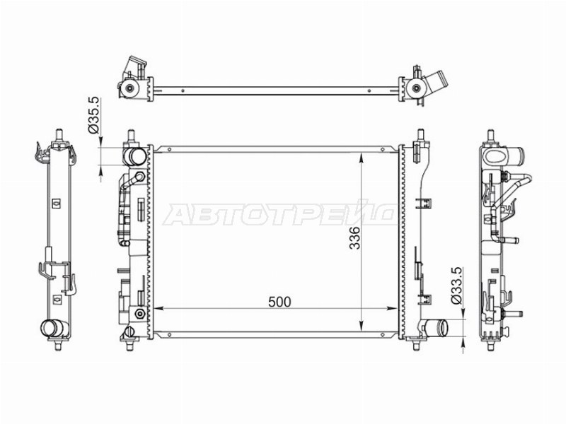 Радиатор Hyundai Solaris 17-  / Kia Rio 16-  / Hyundai Accent 17-22  / Kia Rio X-Line 17-20 (SAT: SG-HY0016-2)