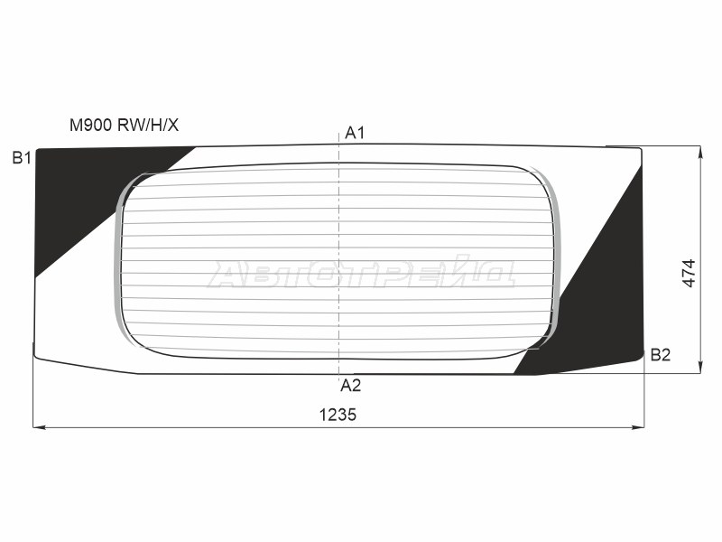 Стекло заднее (Цвет зеленый / Обогрев) Daihatsu Thor 16-20  / Toyota Tank 16-20 (XYG: M900 RW/H/X)