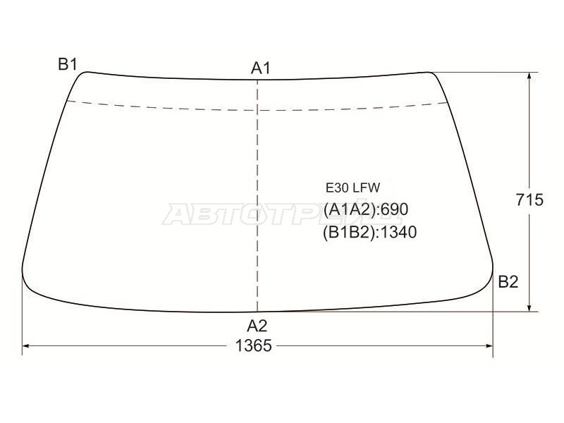 Стекло лобовое BMW 3-Series 81-94 (XYG: E30 LFW)