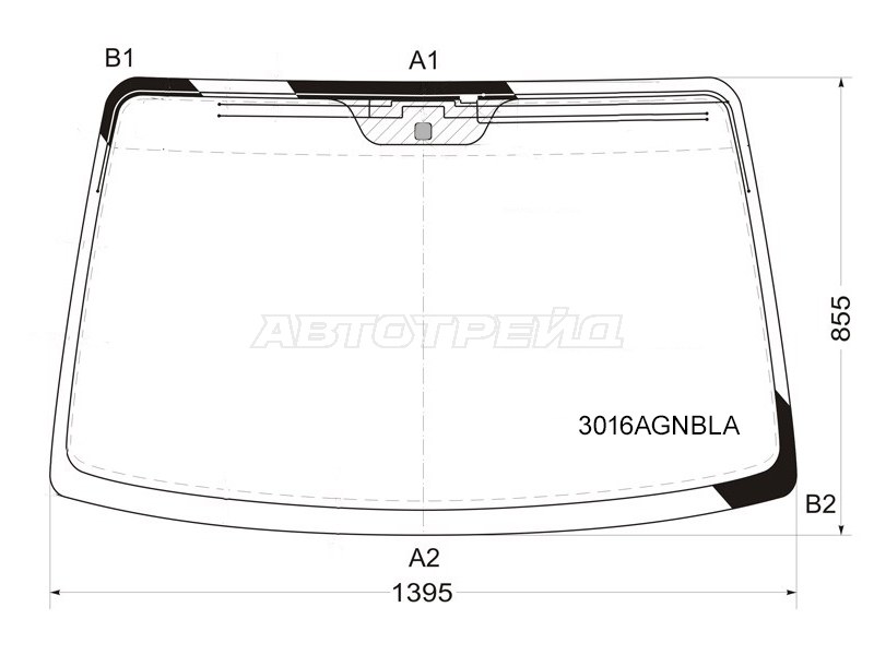 Стекло лобовое (Антенна) Chevrolet Lacetti 04-13  / Daewoo Lacetti 04-09  / Chevrolet Nubira 04-13  / Optra 04-13  / Daewoo Gentra 05-15  / Nubira 02-05  / Ravon Gentra 15-  / Suzuki Forenza 03-08 (FUYAO: 3016AGNBLA)