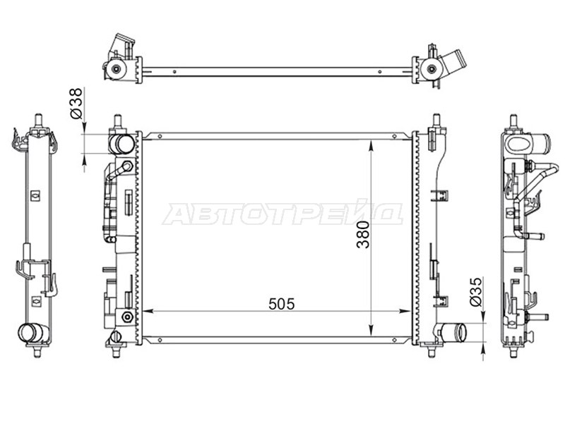 Радиатор Hyundai Solaris 17-  / Kia Rio 16-  / Hyundai Accent 17-22  / Kia Rio X-Line 17-20 (SAT: SG-HY0016-2-R)