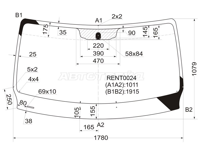 Стекло лобовое Opel Movano 10-  / Renault Master 10- (KMK: RENT0024)