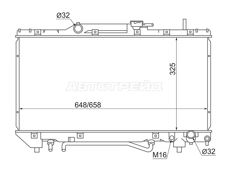 Радиатор Toyota Caldina (T190) 92-02  / Carina (T190) 92-96  / Carina E 92-98  / Corona (T190) 92-96 (SAT: SG-TY0002-ST190-1.8)