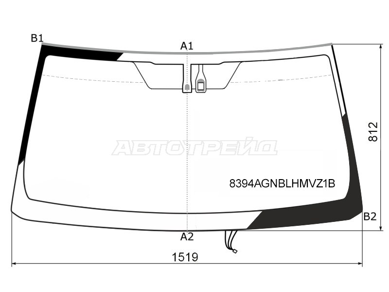 Стекло лобовое (Обогрев щеток / Датчик дождя / Молдинг) Toyota Land Cruiser Prado (J150) 09-20  / Lexus GX 02-19 (FUYAO: 8394AGNBLHMVZ1B)