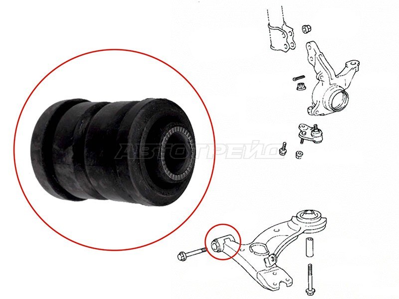 Сайлентблок FR переднего нижнего рычага TOYOTA CALDINA /CARINA /CORONA D=37 92-96 (SAT: ST-48654-20150)