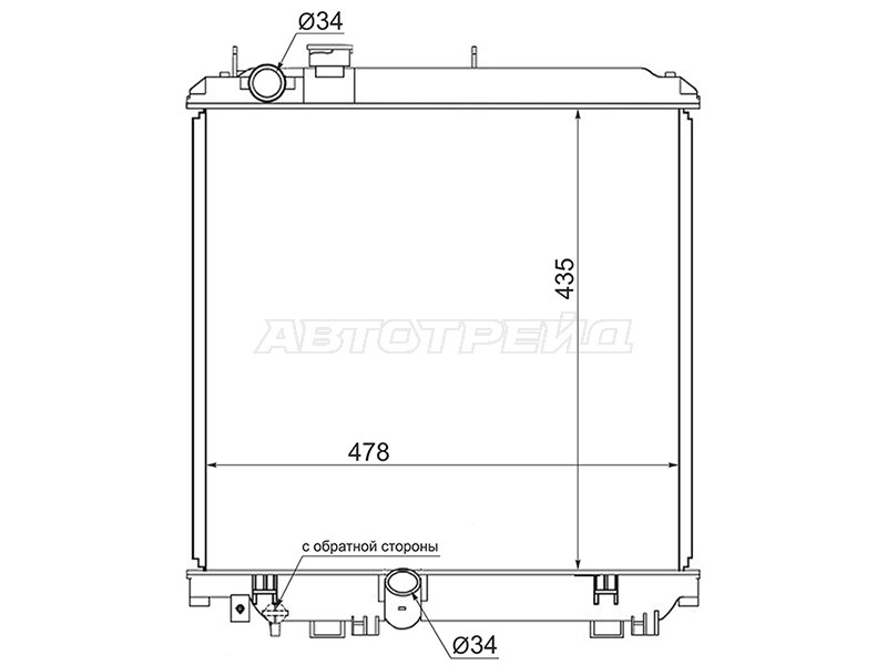 Радиатор Toyota Dyna 99-11  / ToyoAce 99-16 (SAT: TY0063)
