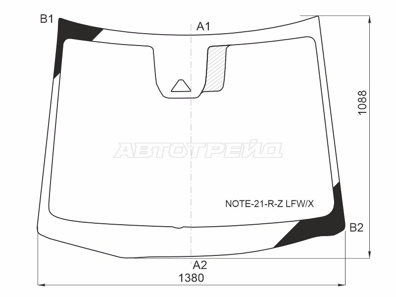 Стекло лобовое (Камера) Nissan Note 20- (XYG: NOTE-21-R-Z LFW/X)