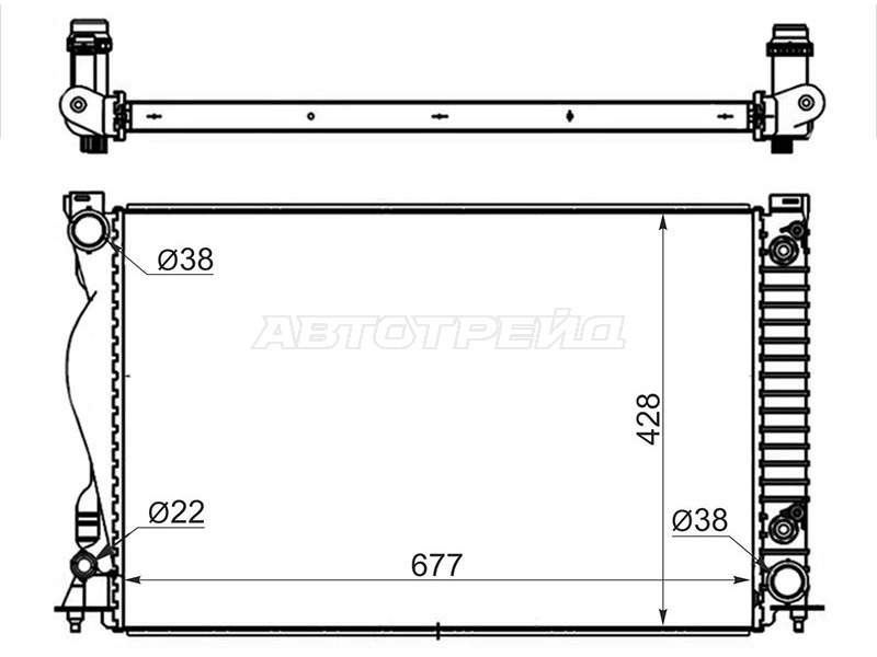 Радиатор Audi A6 04-10 (SAT: AD0006-05)