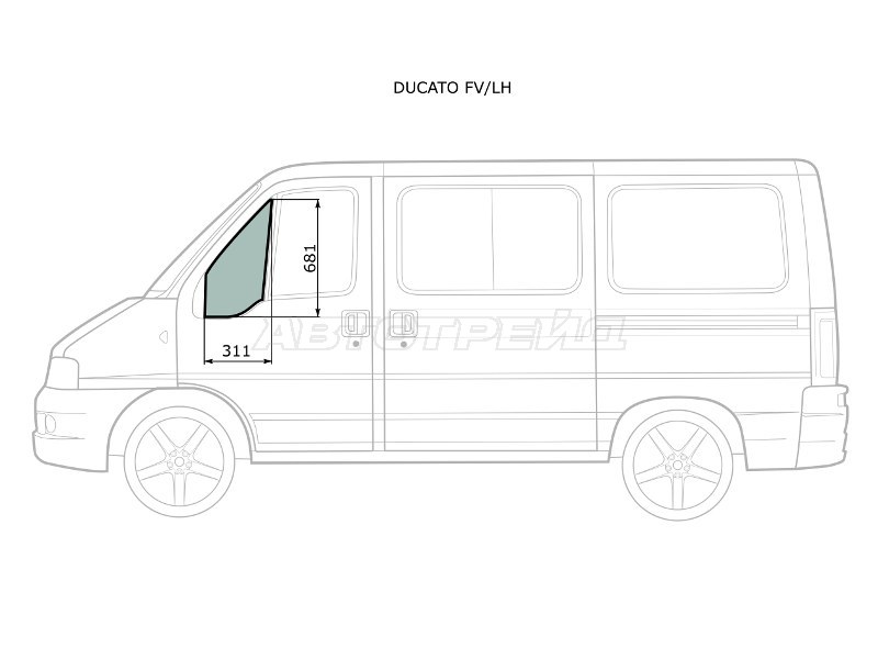 Стекло форточки (Цвет зеленый) Peugeot Boxer 94-06  / Citroen Jumper 94-02  / Fiat Ducato 94-12 (XYG: DUCATO FV/LH)