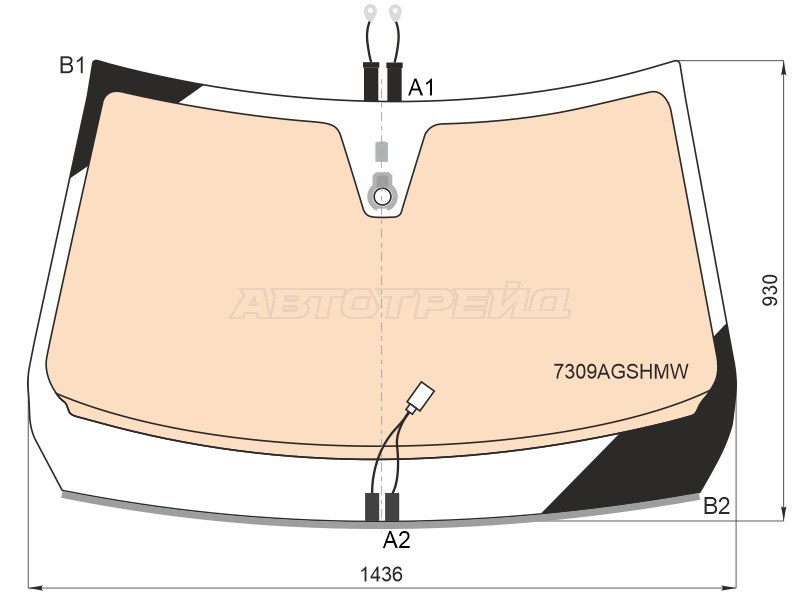 Стекло лобовое (Обогрев полный / Датчик дождя / Молдинг) Renault Arkana 18- (AGC: 7309AGSHMW)