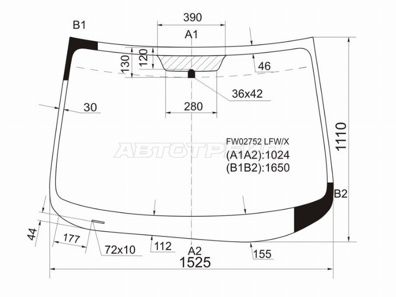Стекло лобовое Mazda CX-9 07-15 (XYG: FW02752 LFW/X)