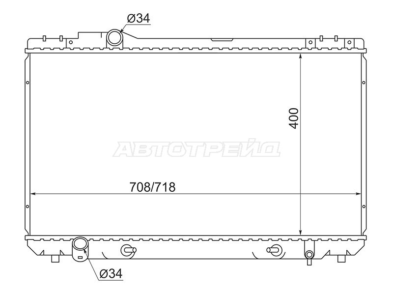 Радиатор Toyota Mark II (X90,X100) 92-00  / Chaser (X90,X100) 92-01  / Cresta (X90,X100) 92-01 (SAT: TY0005-D)