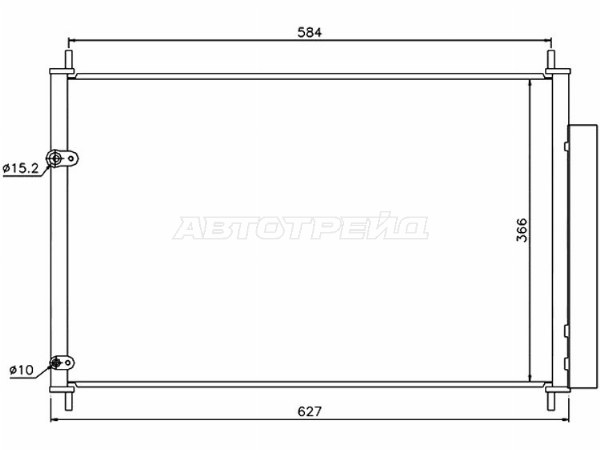 Радиатор кондиционера Toyota Allion (T260) 07-21  / Avensis (T270) 08-18  / Corolla (E150,E180,E120) 00-19  / Corolla Fielder (E140) 06-12  / Pontiac Vibe 08-10  / Toyota Auris 06-18  / Corolla Axio (E140) 06-12  / Corolla Rumion 07-15  / Corolla USA (E150) 08-13 (SAT: ST-TY29-394-0)