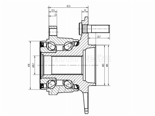 Ступичный узел задн. HONDA CR-V RE# 4WD (SAT: ST-42200-STK-951)