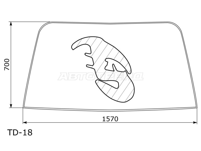 Молдинг лобового стекла Daihatsu Delta 82-96  / Toyota Dyna 84-95  / Hiace Truck 85-89  / ToyoAce 84-95 (SAT: TD-18)